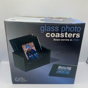 Glass Photo Coasters - Black